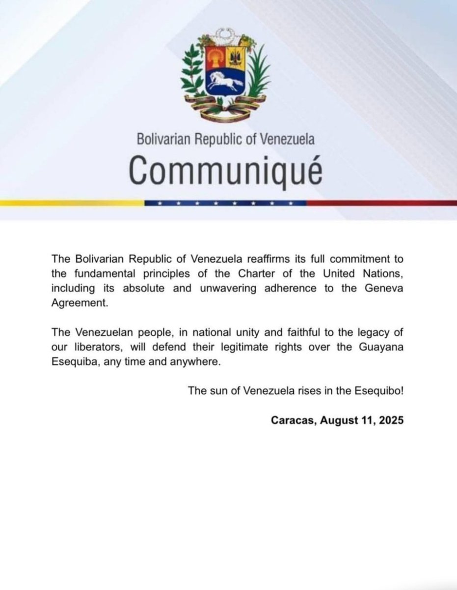 The Bolivarian Republic of Venezuela today submitted to the International Court of Justice a new document containing additional evidence of the irrefutable historical truth of its unquestionable rights to Guayana Esequiba and its official position.