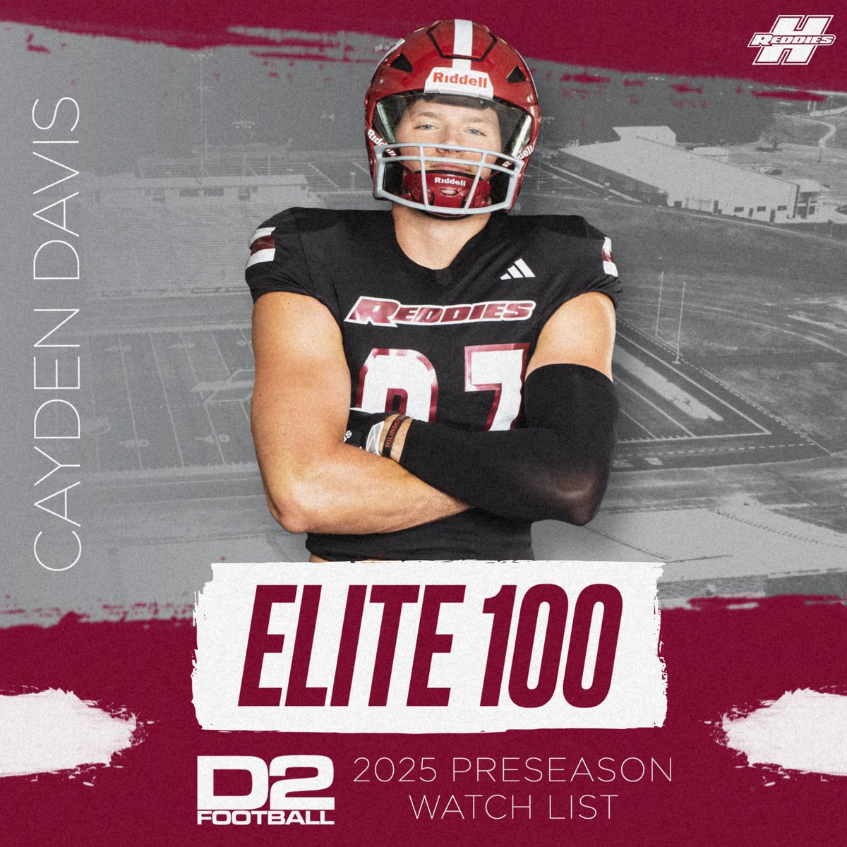 Henderson State Football (@reddiesfb) on Twitter photo πππ πππ ππͺ
Congrats to Cayden Davis on being named to the 2025 <a href="/D2Football/">D2Football</a> Elite 100 Watch List! π―
Cayden is one of just two tight ends nationally to be recognized and one of eight players from the GAC!
π >> bit.ly/2025Elite100
#CodeRed πππ πππ ππͺ
Congrats to Cayden Davis on being named to the 2025 <a href="/D2Football/">D2Football</a> Elite 100 Watch List! π―
Cayden is one of just two tight ends nationally to be recognized and one of eight players from the GAC!
π >> bit.ly/2025Elite100
#CodeRed