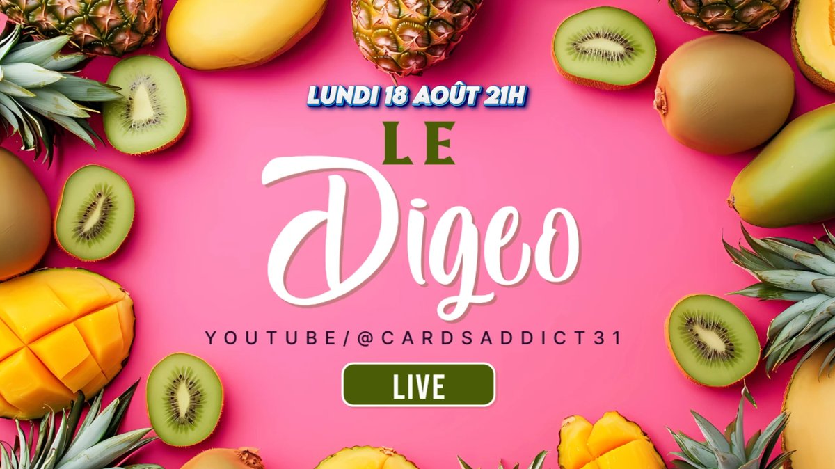 LUNDI 18, 21H, VENEZ ON PARLE CARTES EN LIVE SUR LE YOUTUBE DE GYLBRET... Le Digeo #CARDSADDICT