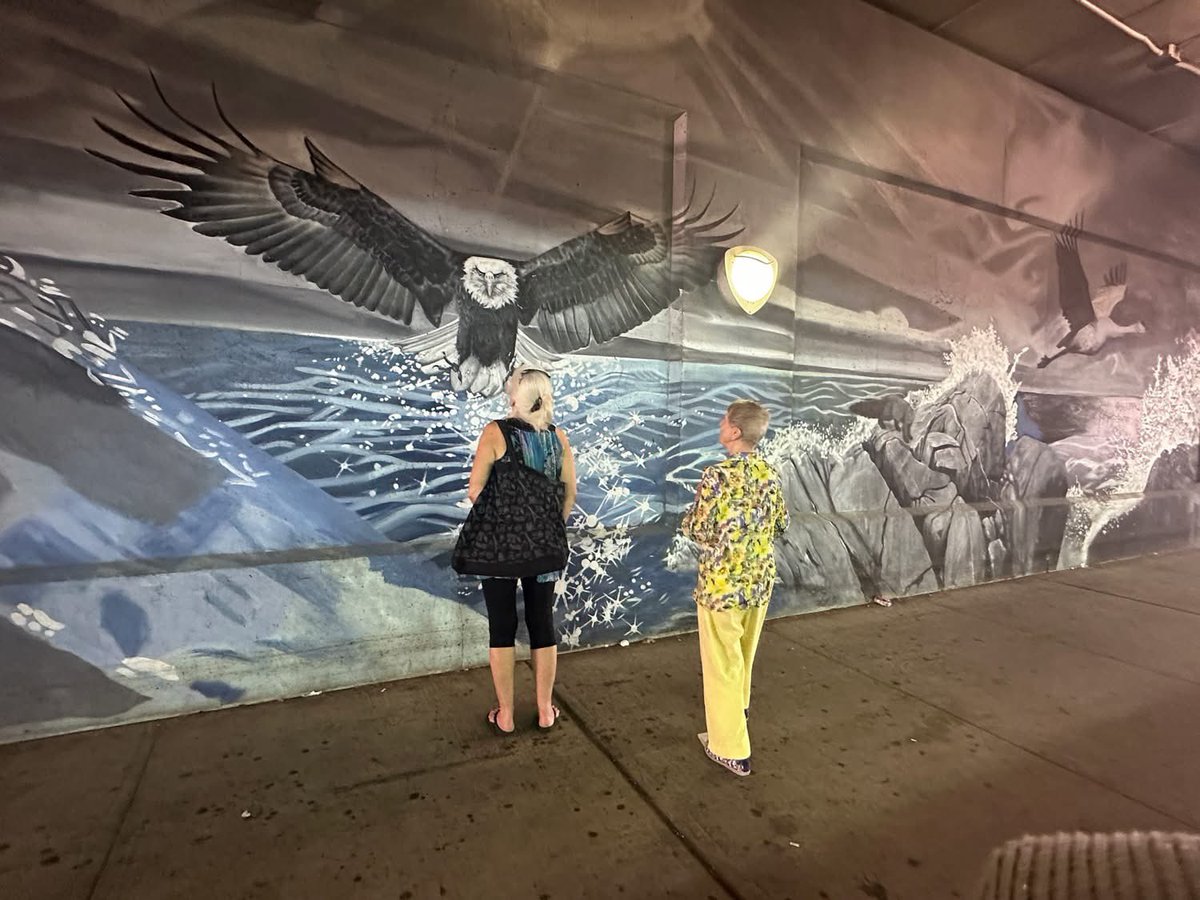 💐 Vendredi dernier, des membres de notre Centre de vie active ont bravé la canicule pour profiter d’une belle visite des murales autochtones sous le viaduc de Lower Simcoe Street. 420 mètres de murales, concept de l’artiste @tannisnielsen Nielsen. 

#CAH #vieactive #enfrançais