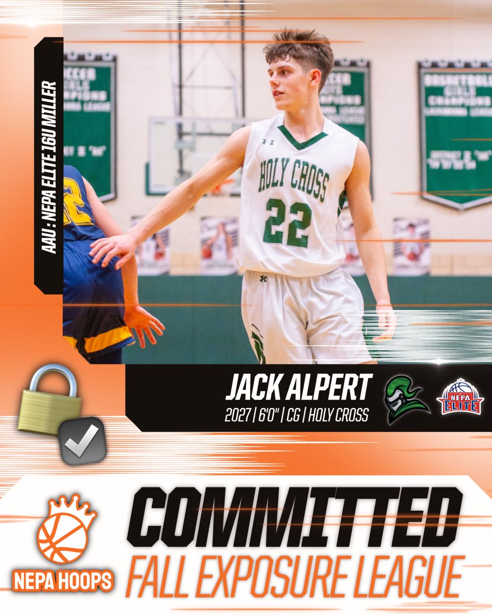 🔒 2027 6’0” CG Jack Alpert
Holy Cross (PA) | NEPA Elite 16U Miller

Officially LOCKED IN for the NEPA Hoops Fall Exposure League at Riverfront Sports in Scranton!

#NEPAHoops 🤝 #FallExposureLeague <a href="/JackAlpert22/">Jack Alpert</a> <a href="/NEPA_Elite/">NEPA Elite Basketball</a>