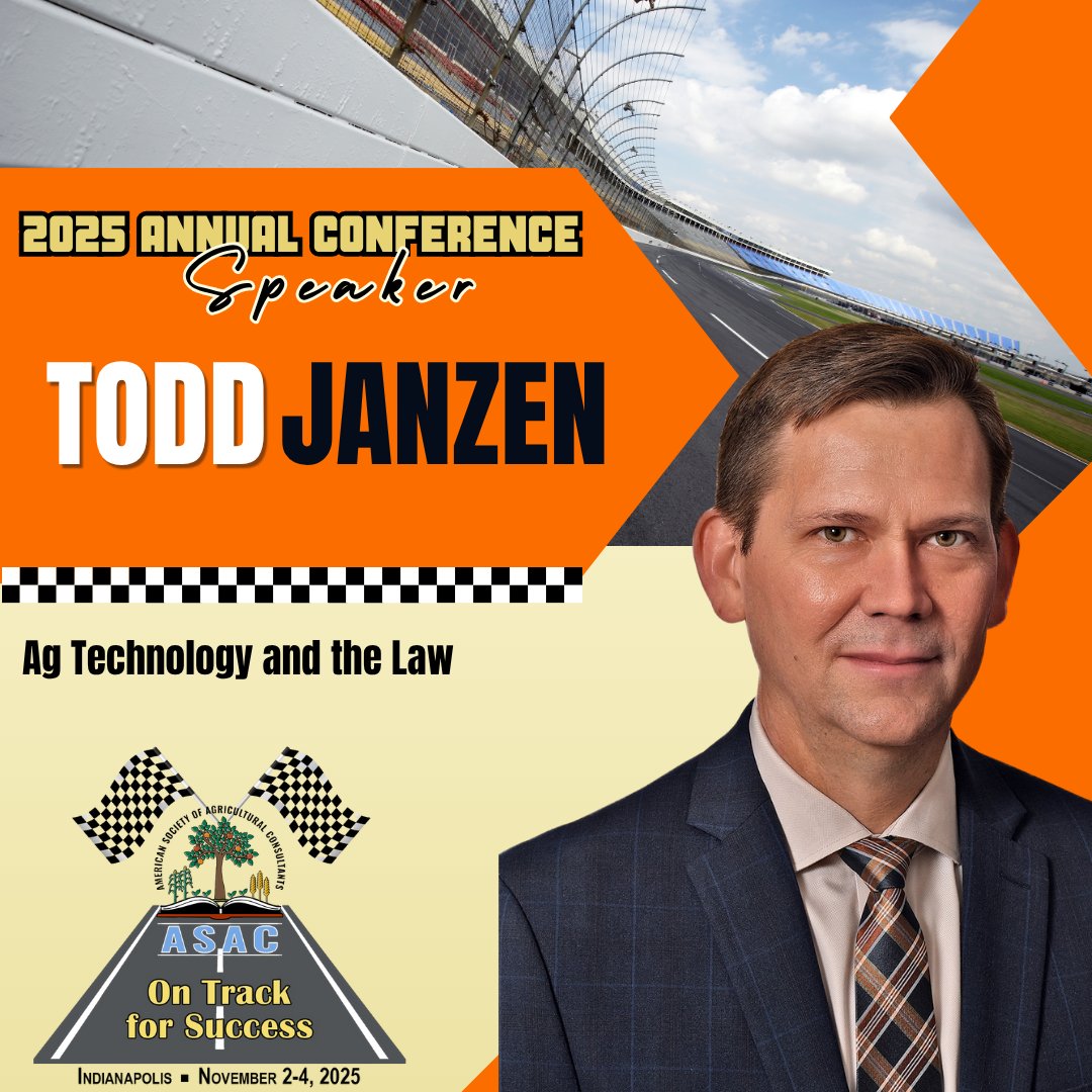 The_ASAC's tweet photo. Attorney Janzen’s law firm is dedicated to serving the needs of farmers, ag technology providers &amp; agribusinesses. He is also the administrator for the Ag Data Transparent project &amp; a frequent consultant for RFD TV &amp; a variety of farm publications. https://t.co/U961f1Navt https://t.co/yxo1uLtmXk