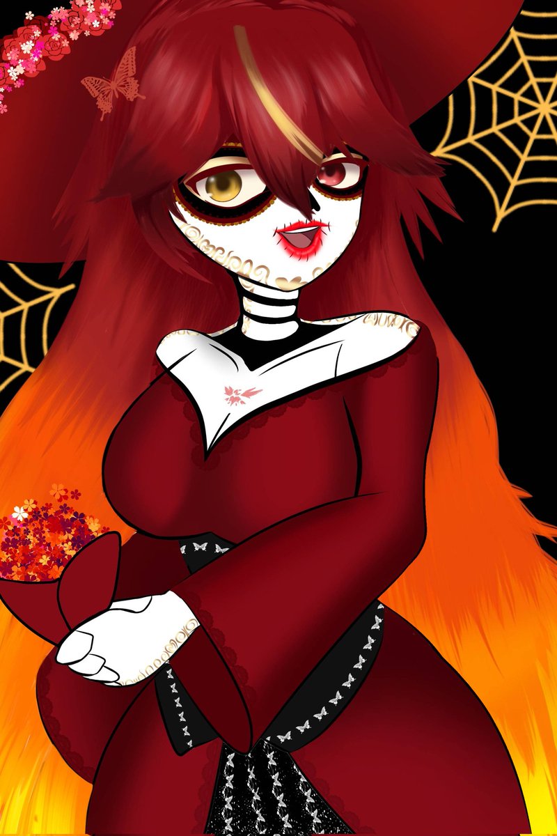 Somarilith's tweet photo. Fanart de la preciosa @MitziZenitza (posdata no se de anatomia)  #fanart #digitalart #catrina https://t.co/vLUqHdR9Rj