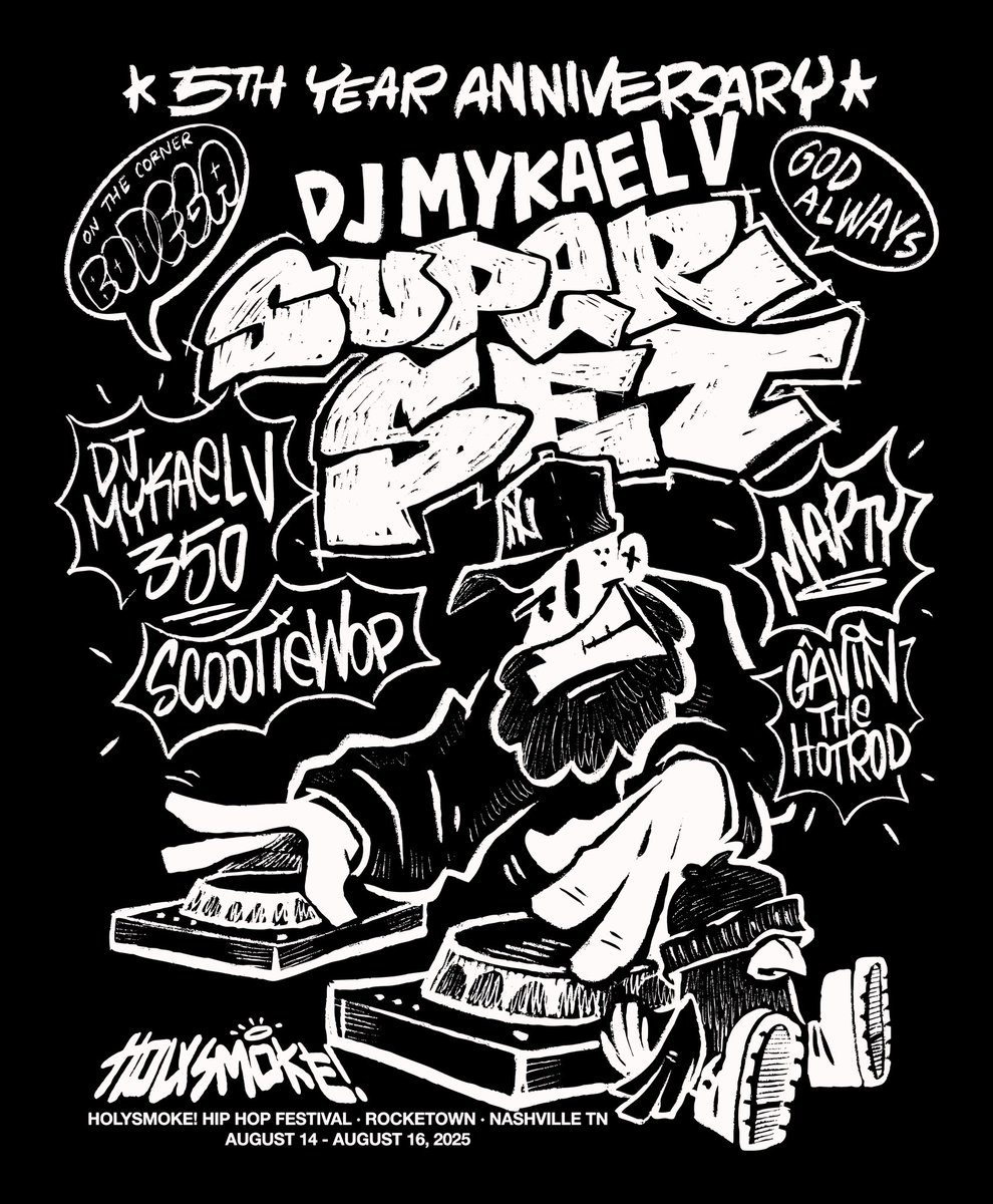 DJMykaelV's tweet photo. 5th annual 
DJ Mykael V God Always Super Set! 

350
Scootie Wop
MARTY
Gavin The HotRod 

Only 20 tickets left! Get your @Smokefest23 tickets now https://t.co/Q1L8nUCHFW