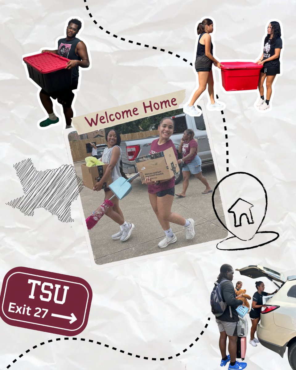 TXSUACADEMICS's tweet photo. Our student-athletes came together to help with Freshman Move-In for their the first community service event of the year!

From carrying boxes to welcoming new students with smiles, our Tigers helped make TSU feel like home. 🤍🏠

#TigersHelpingTigers #BeyondTheStripes #TSUProud https://t.co/wzWbCCeXv3