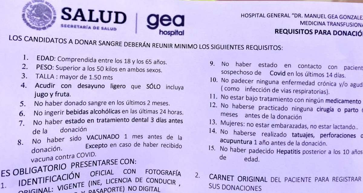 Se solicitan donadores de sangre para Cassio Luiselli Fernandez en el Hospital General Manuel Gea Gonzalez