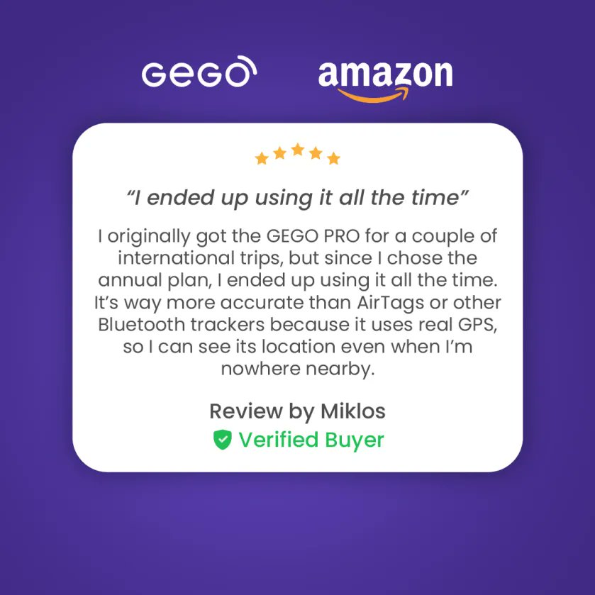 "Didn't expect to get this much use out of it—definitely worth it."
Our customers agree: GEGO PRO is way more accurate because it uses real GPS. From international trip to a daily car tracker, it's built for everything.
Read more reviews on Amazon! 👇 #GPS
amazon.com/dp/B0DHDBK4BT