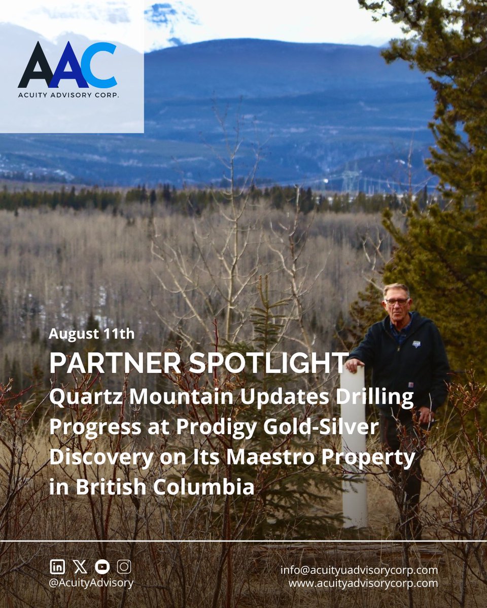 Acuity Advisory Corp. (@acuityadvisory) on Twitter photo Today, <a href="/QZMResources/">Quartz Mountain Resources Ltd</a> Ltd shared an update on its Phase 3 diamond drilling progress at the Company's #Gold and #Silver discovery located within its Maestro Property in central British Columbia.
Read more: quartzmountainresources.com/news/2025-08-1…
$TSXV $QZM #Quartz #Mining #Investor Today, <a href="/QZMResources/">Quartz Mountain Resources Ltd</a> Ltd shared an update on its Phase 3 diamond drilling progress at the Company's #Gold and #Silver discovery located within its Maestro Property in central British Columbia.
Read more: quartzmountainresources.com/news/2025-08-1…
$TSXV $QZM #Quartz #Mining #Investor