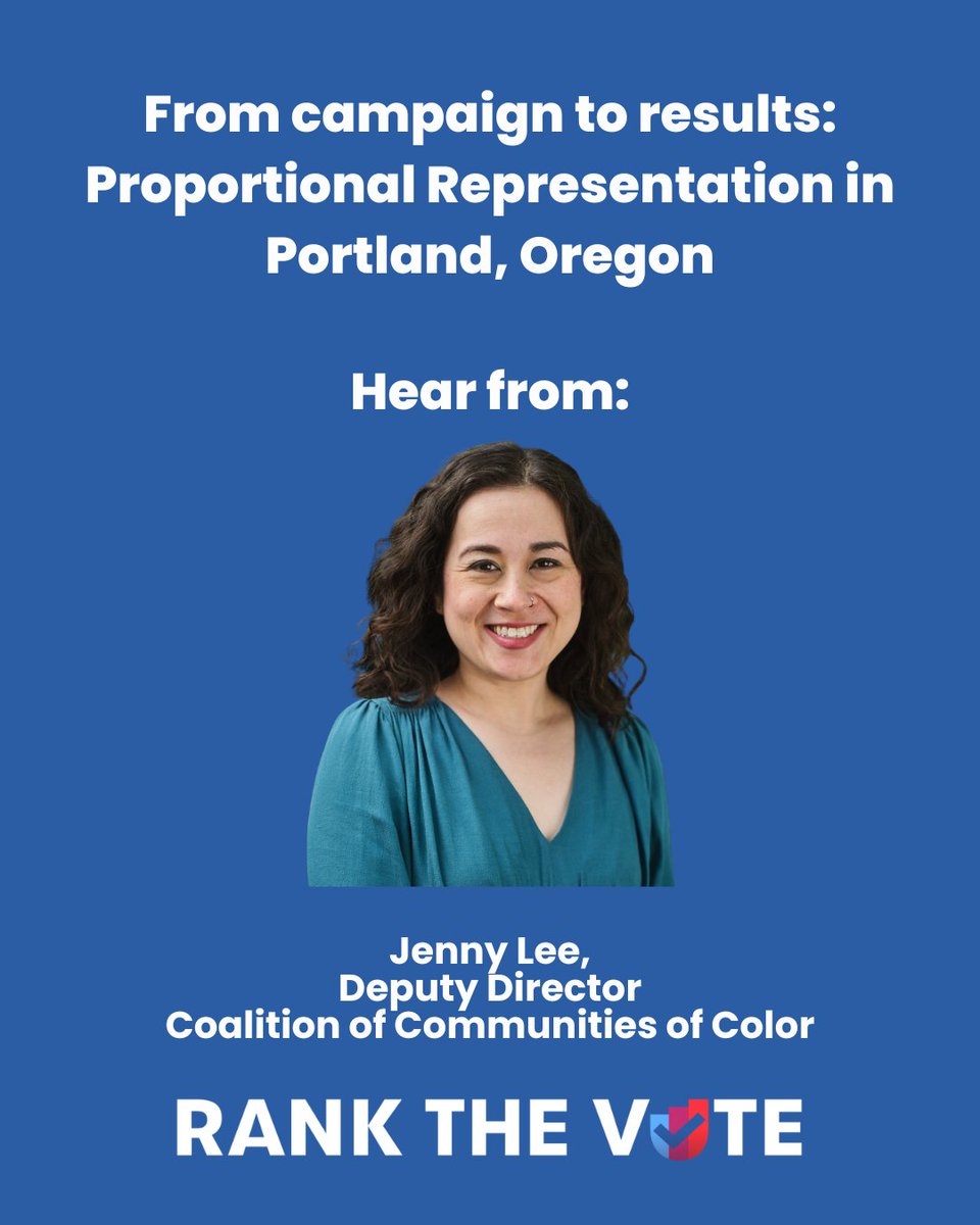 Did you miss us at Netroots Nation over the weekend? Join us tomorrow for our webinar on #ProportionalRepresentation in #Portland!

rankthevote.nationbuilder.com/20250812_propo…