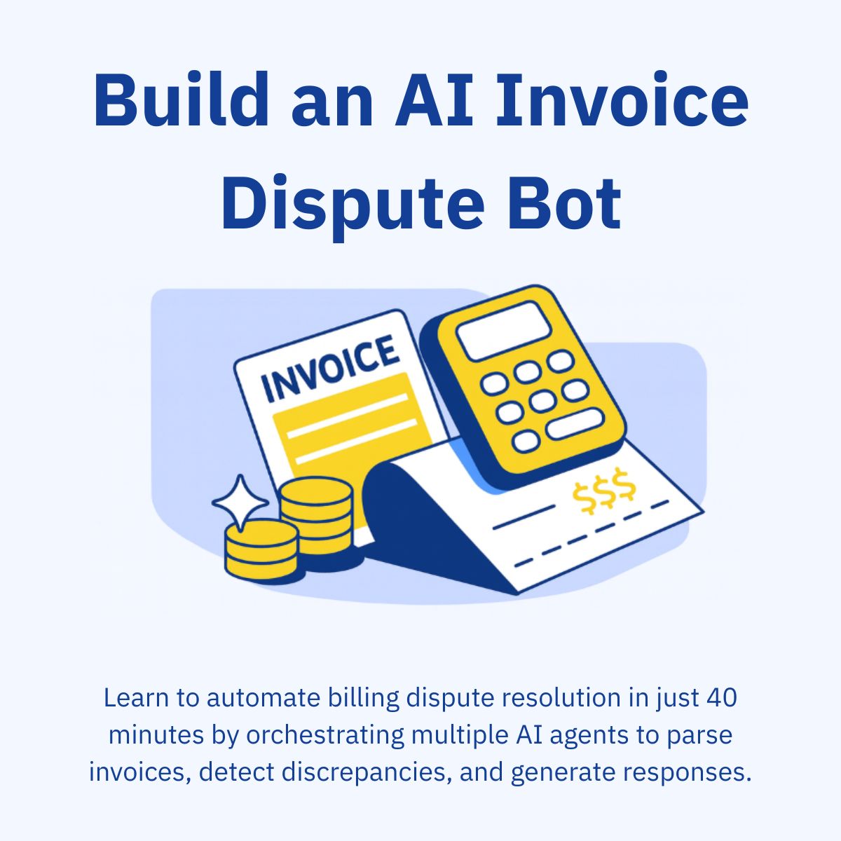 CognitiveClass's tweet image. Build Your Own Smart Invoice Dispute Bot in 40 Minutes

Automate billing dispute resolution with CrewAI and IBM Watsonx. Learn to design multi-agent AI systems that detect anomalies, validate data, and generate professional responses. No prior AI experience required, just follow…