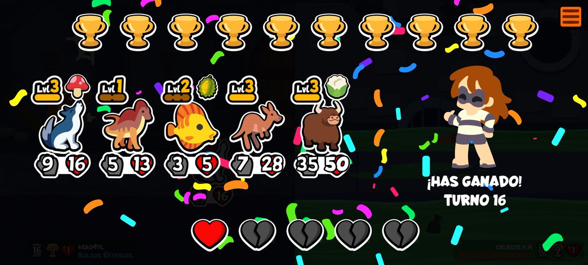 keko4tl's tweet photo. @GonaInLive Combo de esta semanita, Aproveche el pez para dar vida hasta que me salió el dinosaurio, que sólo conseguí 1 😅 el canguro por si acaso, el combo es mejorable con otro animalito qué se sube vida al recibir daño un aliado, y también se puede usar el husky con el buey almizclero 😏 https://t.co/kVDiyT0rzI