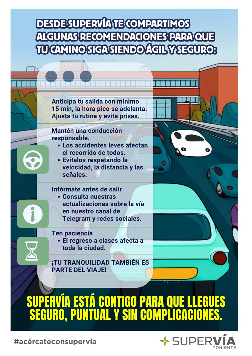 Supervia_CDMX's tweet photo. 🎓🚗 El regreso a clases de Universidades ya está aquí.
Más estudiantes, más autos y más movimiento en la vía.
Conduce con cortesía y respeta los límites de velocidad.
  #SupervíaInforma #acércateconsupervía https://t.co/WJ6WLlsuxK
