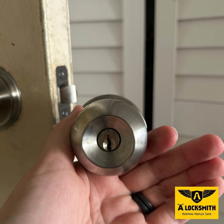 ALocksmithSWFL's tweet photo. Does your key wiggle? Is the lock a little sticky? Don't wait until you're locked out to fix it!

A big part of what we do is keeping your existing locks in tip-top shape. Regular maintenance, a simple repair, or rekeying is a cost-effective way to ensure your home remains secure and your locks operate smoothly. It's almost always cheaper to repair a lock than to replace the entire thing.

Whether you need a quick fix for a stubborn deadbolt or want to rekey your home for new keys, we're here to help.

Don't let a small lock problem turn into a big one. Call us today to keep your home safe and secure!