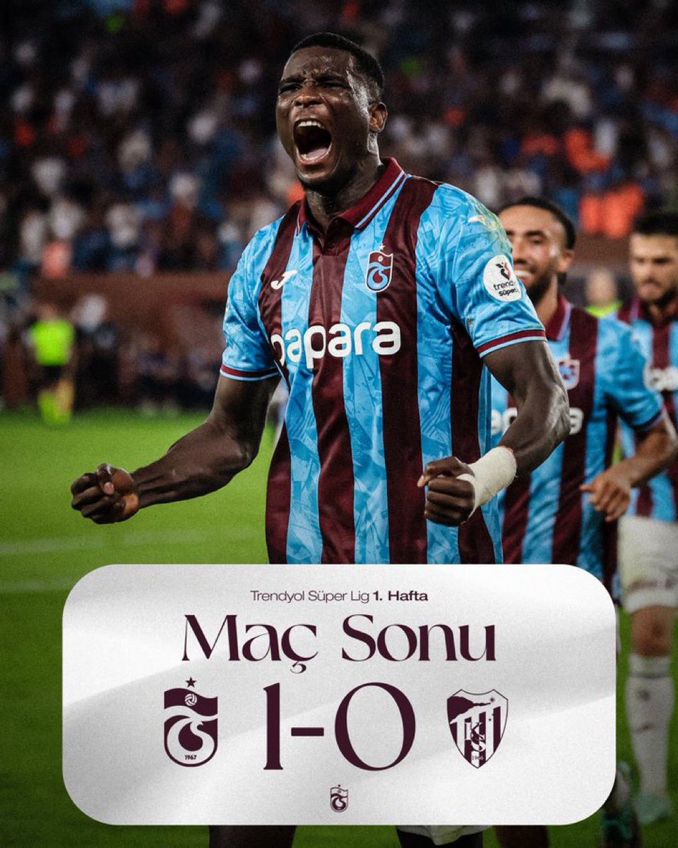 TrabzonHub's tweet photo. ⏱ 90'  Unser Erstes Ligaspiel ist beendet.
Trabzonspor 1-0 Kocaelispor #TSvKS

Puhh… Sehr knapp noch am Ende. Wir gewinnen das Spiel gegen Kocaelispor mit einem 1:0 Tor von Paul Onuachu . Zum Spiel selbst hab ich nix zu sagen immer wieder das gleiche … tekke muss genau jetzt ! Alles umändern .

#Trabzonspor