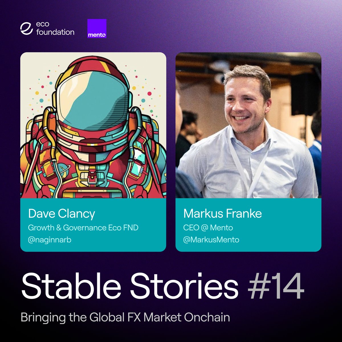 Eco Foundation (@ecofnd) on Twitter photo ๐ฃ Stable Stories w/ <a href="/MentoLabs/">Mento (fx/acc)</a> is live
@naginnarb talks w/ <a href="/MarkusMento/">MarkusMento โ fx/acc</a> on:
๐ Bringing the $7.5T FX market onchain
๐ Multi-currency stablecoins for global users
๐ Oracles, FPMMs & accurate FX pricing across chains
๐๏ธ youtu.be/kGSGKZ7IfxU ๐ฃ Stable Stories w/ <a href="/MentoLabs/">Mento (fx/acc)</a> is live
@naginnarb talks w/ <a href="/MarkusMento/">MarkusMento โ fx/acc</a> on:
๐ Bringing the $7.5T FX market onchain
๐ Multi-currency stablecoins for global users
๐ Oracles, FPMMs & accurate FX pricing across chains
๐๏ธ youtu.be/kGSGKZ7IfxU