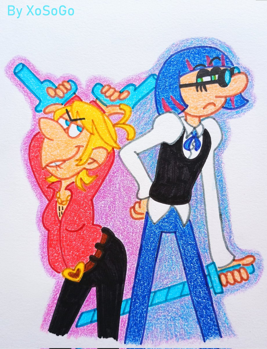X0S0G0's tweet photo. 🩵💙🖤💜❤️💛
             Stockidelo &amp; Pantymon!!
                      💛❤️💜🖤💙🩵

#MortadeloyFilemon #Mortadelo #Filemon #PantyAndStocking #Panty #Stocking #Crossover #Parody #Comic #Spanish #Anime https://t.co/yI1yw1lu5G