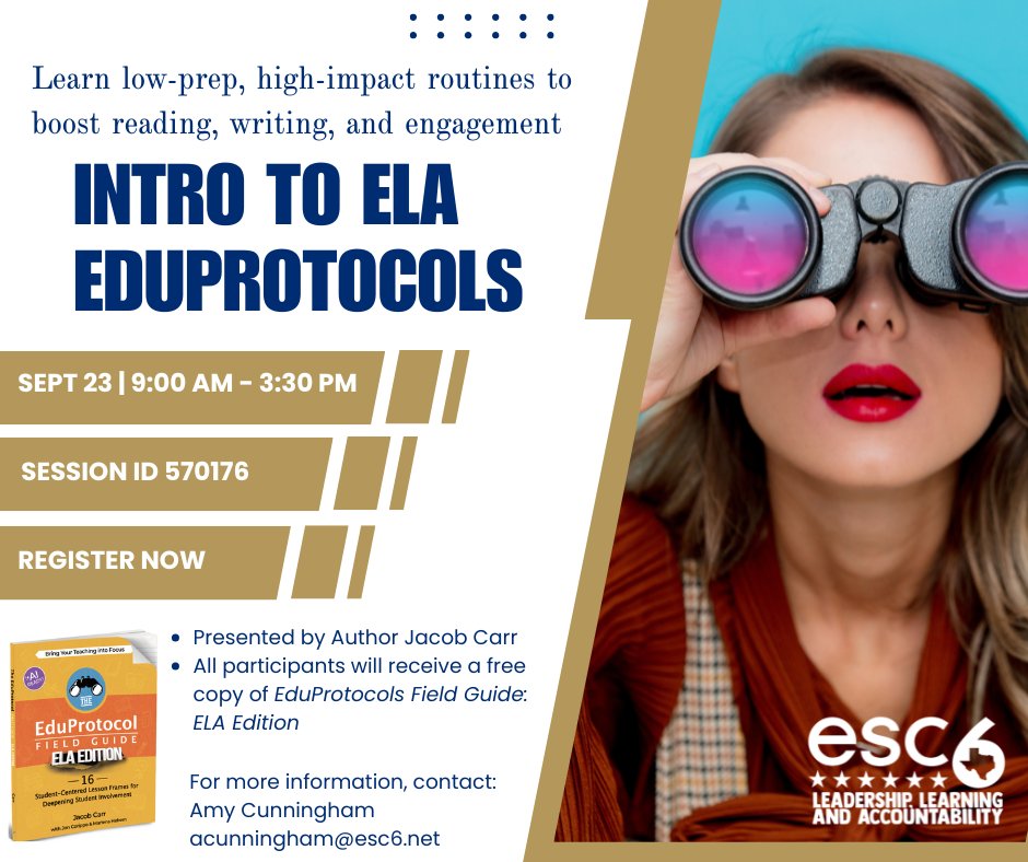 Upcoming Event: Intro to ELA EduProtocols - escweb.net/tx_esc_06/cata…