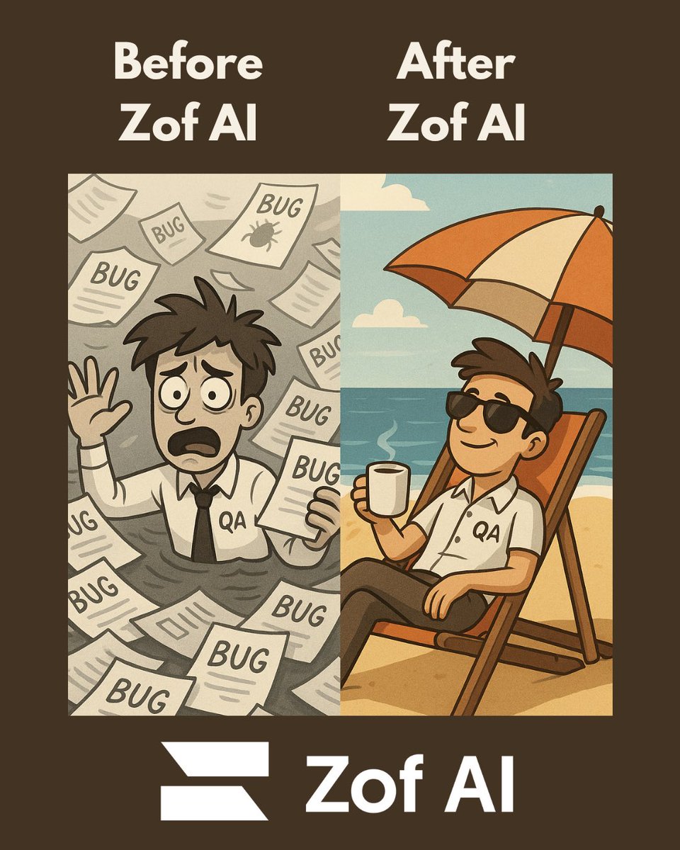 🚀 Let Zof AI turn your QA nightmares into beach-chair dreams.
No Drama. Just Results.

👉 zof.ai – Your bugs’ worst enemy.

#BugFreeLife #QAHacks #TestAutomation #NoMoreFlakyTests #ZofAI