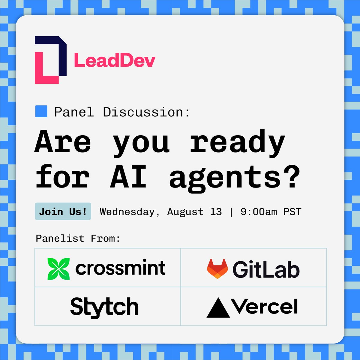 🔐 AI agents are the future. Are your apps ready?

Tune in for a live <a href="/TheLeadDev/">LeadDev</a> webinar with <a href="/juliannaelamb/">Julianna Lamb</a>, <a href="/vercel/">Vercel</a> , <a href="/crossmint/">Crossmint</a> , and <a href="/gitlab/">🦊 GitLab</a> on key decisions leaders must make to future-proof their systems for AI agent interactions

📅  Aug 13 | 9am PT

🔗 Register: