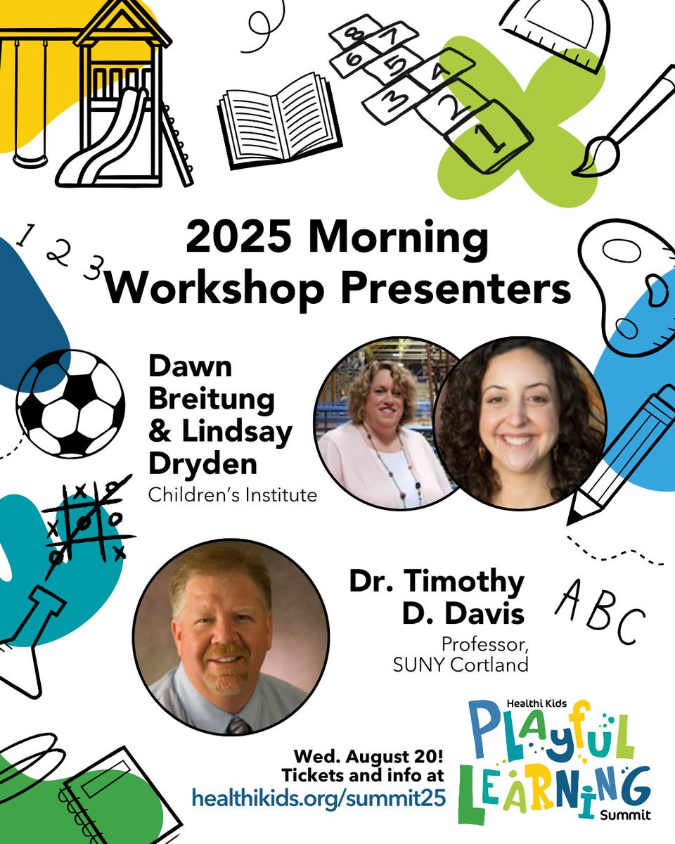 HealthiKids's tweet image. Check out our AMAZING lineup of presenters for this year's #PlayfulLearningSummit, happening in a little over a week on Wednesday, August 20! Tickets are going very fast, so don't miss your chance to join us: visit healthikids.org/summit25 to register today!