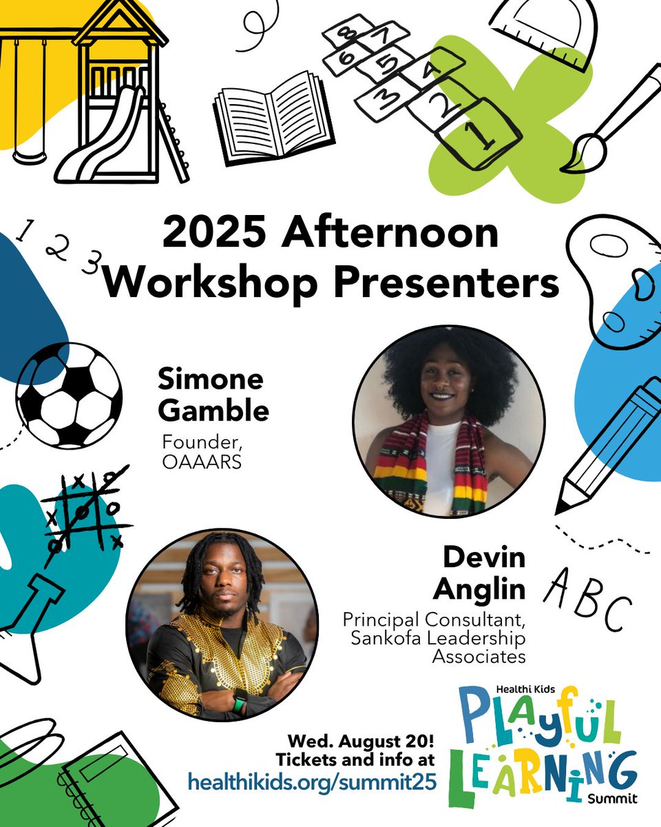 HealthiKids's tweet image. Check out our AMAZING lineup of presenters for this year's #PlayfulLearningSummit, happening in a little over a week on Wednesday, August 20! Tickets are going very fast, so don't miss your chance to join us: visit healthikids.org/summit25 to register today!