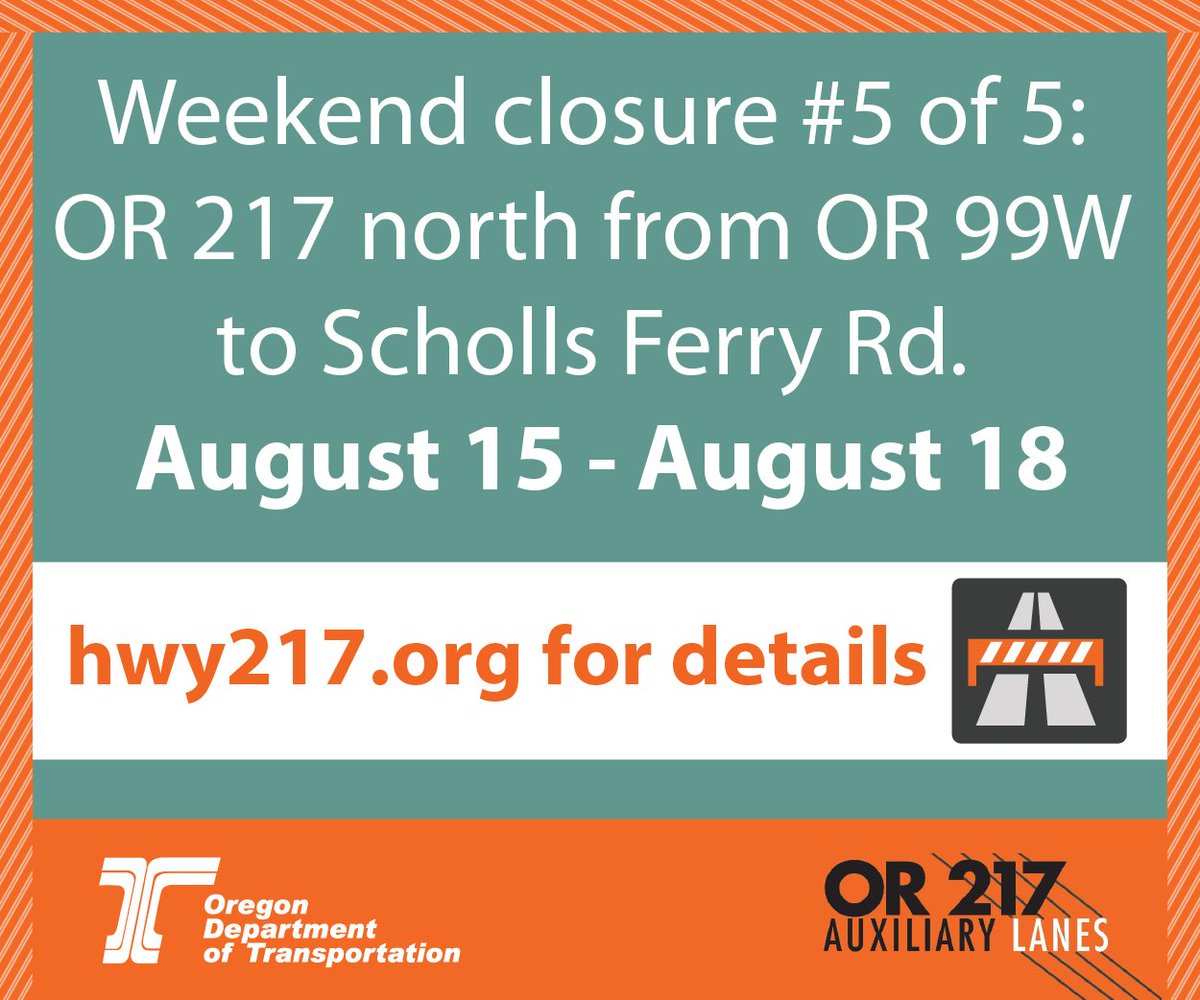 OregonDOT's tweet photo. ATTN OR 217 travelers: The Hall Blvd Overpass in #Tigard is now fully open!
Crews also made good progress paving auxiliary lanes, ramps &amp; shoulders on NB OR 217 over the weekend. The fifth &amp; final weekend directional closure for paving is scheduled for Aug. 15-18. https://t.co/ULbKtaSkJg