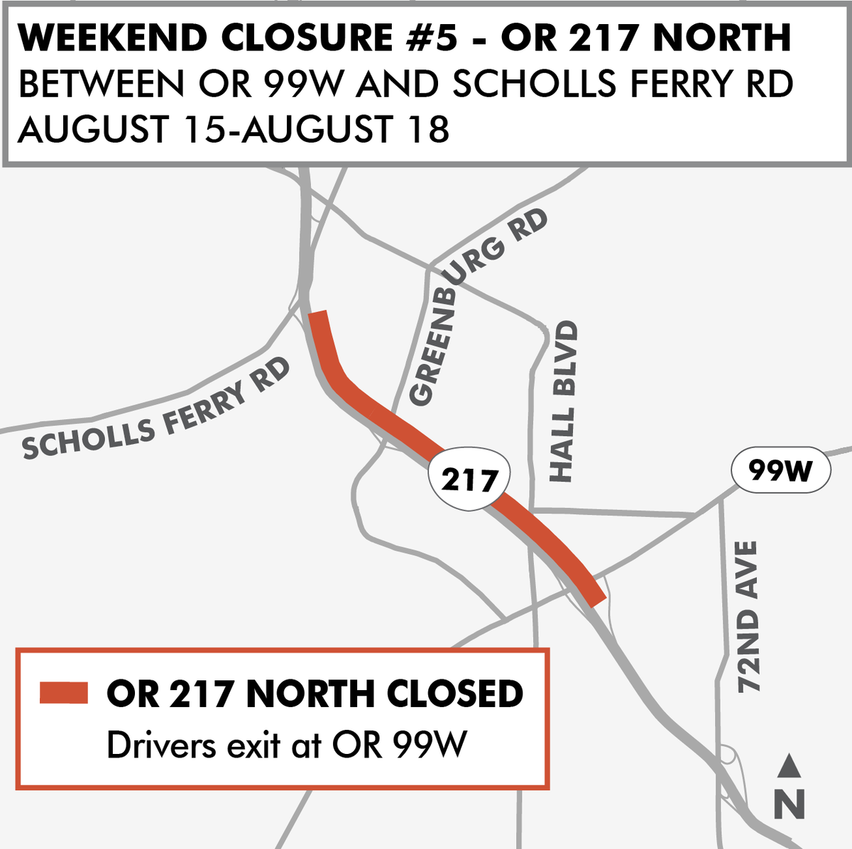 OregonDOT's tweet photo. ATTN OR 217 travelers: The Hall Blvd Overpass in #Tigard is now fully open!
Crews also made good progress paving auxiliary lanes, ramps &amp; shoulders on NB OR 217 over the weekend. The fifth &amp; final weekend directional closure for paving is scheduled for Aug. 15-18. https://t.co/ULbKtaSkJg