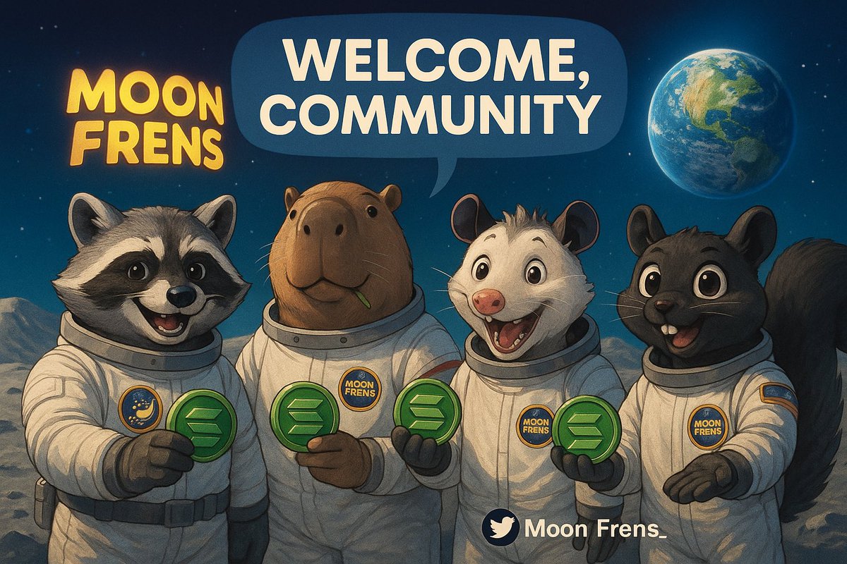 MoshoodBamidel6's tweet image. ⏰ The countdown has begun.
The Frens are suiting up.
The chaos is brewing.
And the Moon is calling……

When I say #100xgem, YOU say $MOONFRENS 📢💹

Not just a project — a movement.
Raccoons, capybaras &amp;amp; cosmic mayhem are about to take over the blockchain.

🔥 Are you ready to…