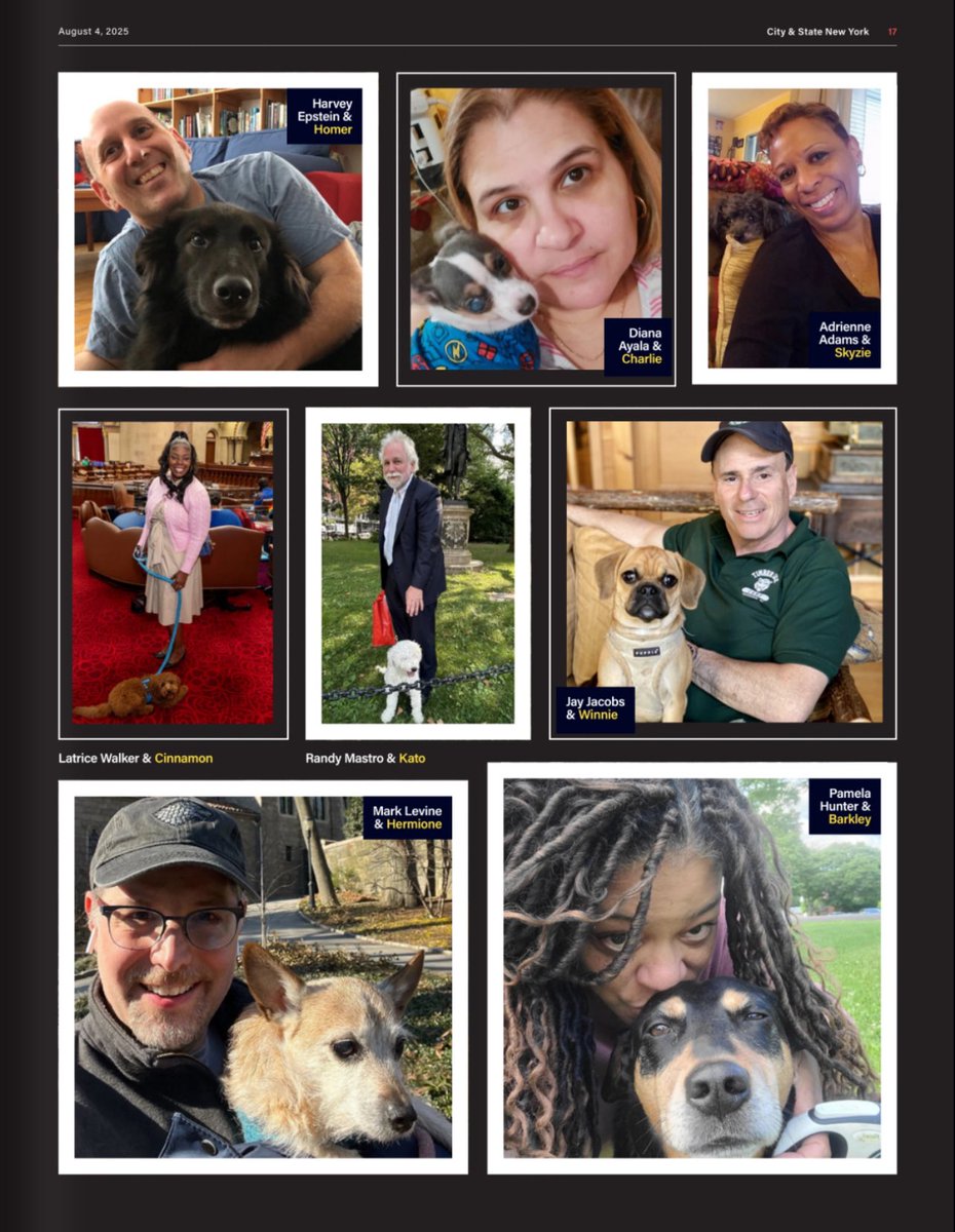 Cinnamon and I were pawsitively thrilled to be included in a recent photo feature by City &amp; State on politicians and their dogs. 🐶