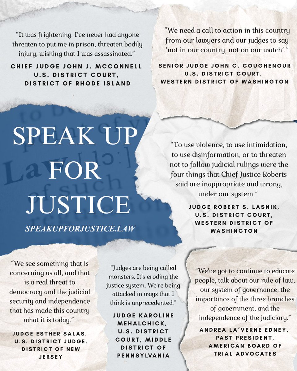 Client Spotlight: Speak Up for Justice
The July 31 Speak Up for Justice forum was our most powerful yet.
This forum brought national attention to the growing threats facing federal judges and the courts. 
Full video: loom.ly/rE49WS0 
#ClientSpotlight #SpeakUpForJustice