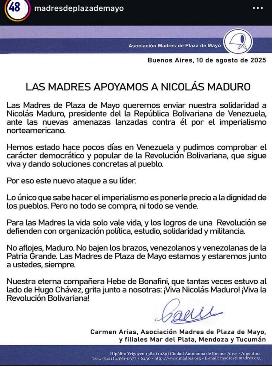 En octubre un grupo de madres venezolamas fue a una cárcel a ver a sus hijos presos (algunos menores) y las echaron. Cuando salían, esperaron a que pasaran junto a la pared donde los tenían y entonces empezaron a torturarlos para que ellas escucharan los gritos.

Eso es Maduro