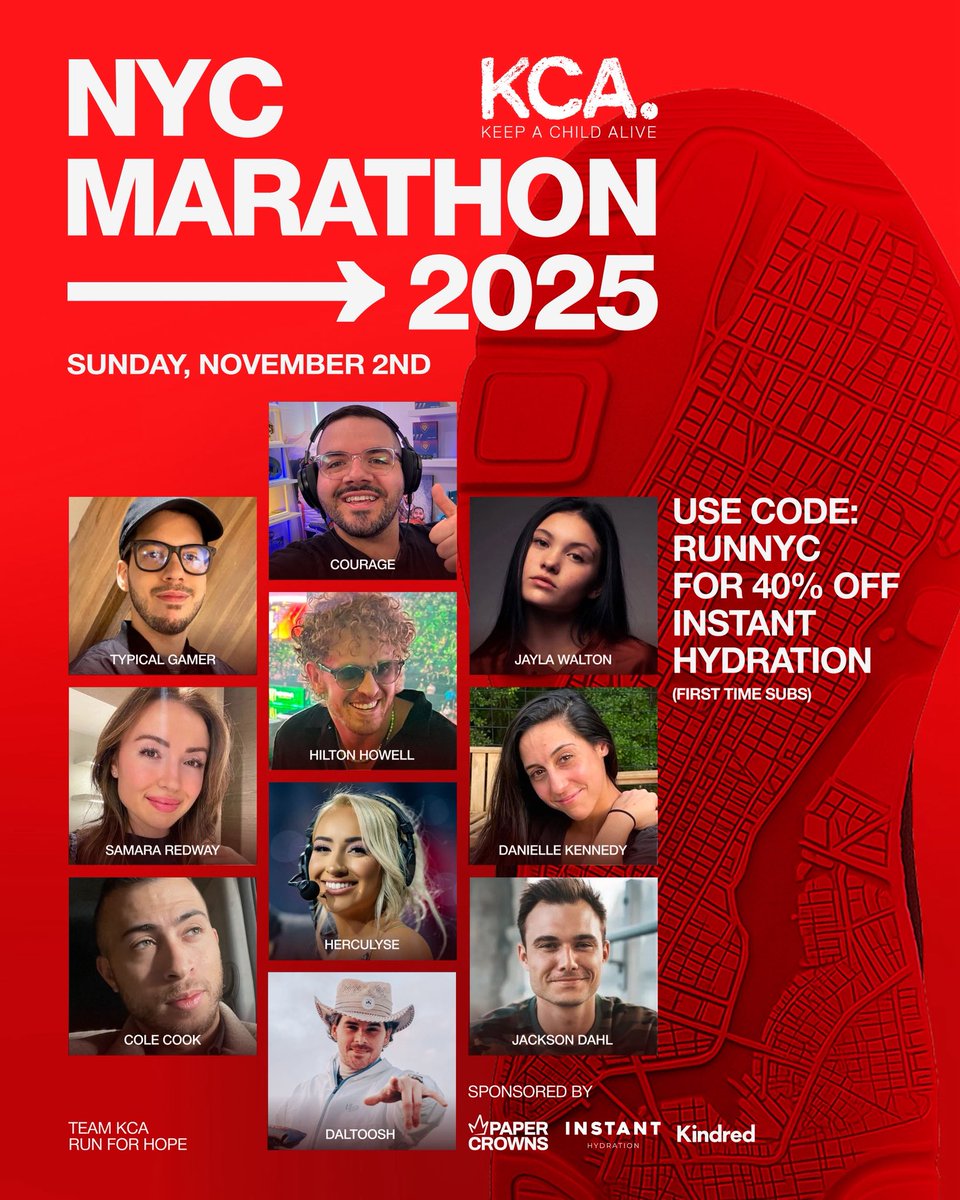 OpTic Daltoosh🎒 (@daltoosh) on Twitter photo Excited to announce I’ll be running in the NYC marathon partnering with <a href="/keepachildalive/">Keep a Child Alive</a>
I’ll be promoting the donation link on stream the next few months in order to raise money and run for a great cause 🏃🏃🏃 Excited to announce I’ll be running in the NYC marathon partnering with <a href="/keepachildalive/">Keep a Child Alive</a>
I’ll be promoting the donation link on stream the next few months in order to raise money and run for a great cause 🏃🏃🏃
