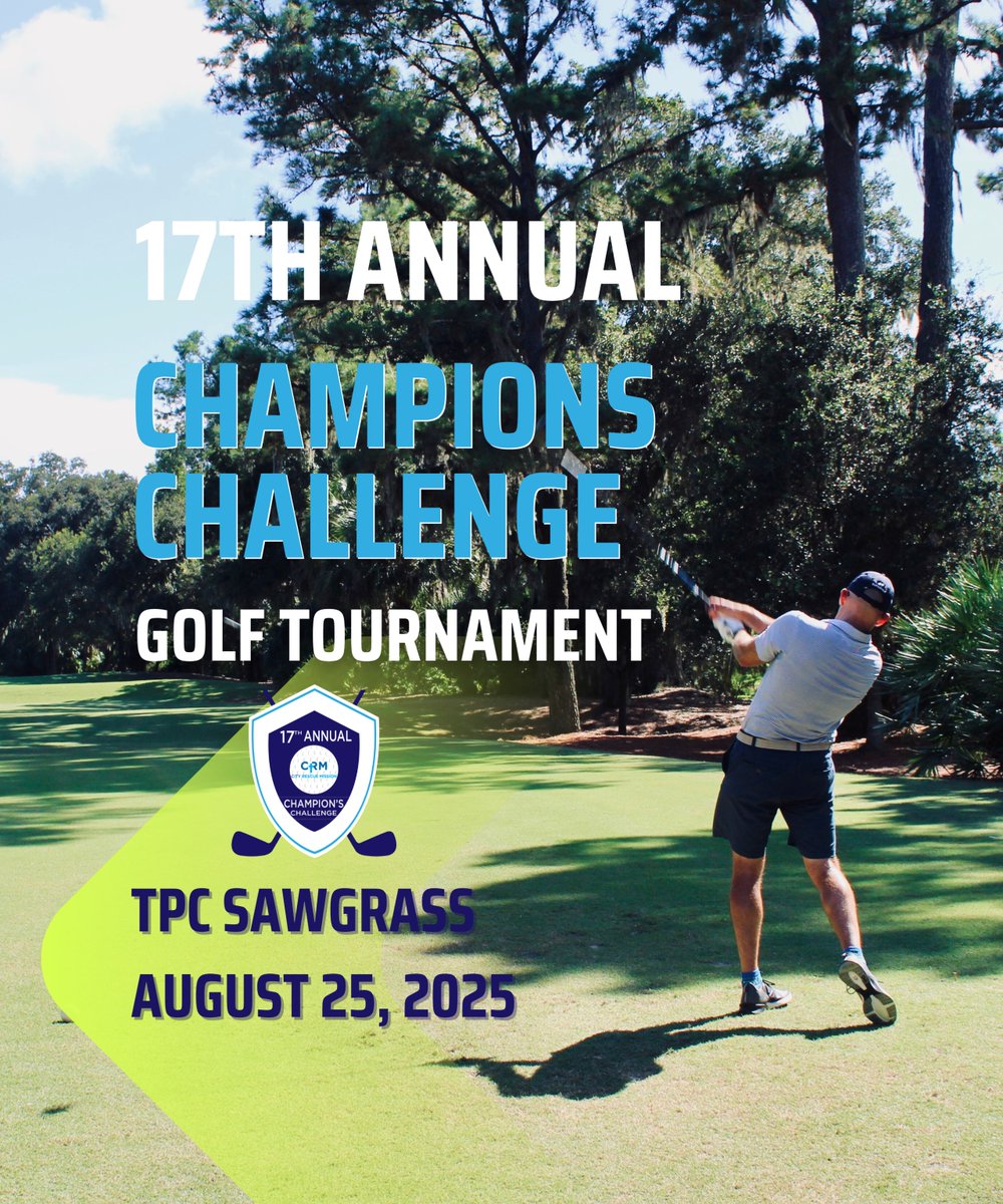 City Rescue Mission (@crmjax) on Twitter photo In just two weeks, we’ll tee off at the 17th Annual Champions Challenge at TPC Sawgrass Players Stadium! 🏆
We can’t wait to hit the green with our crew of amazing supporters: old friends, new faces, golf pros, and first-timers.
📅 See you Monday, August 25! In just two weeks, we’ll tee off at the 17th Annual Champions Challenge at TPC Sawgrass Players Stadium! 🏆
We can’t wait to hit the green with our crew of amazing supporters: old friends, new faces, golf pros, and first-timers.
📅 See you Monday, August 25!
