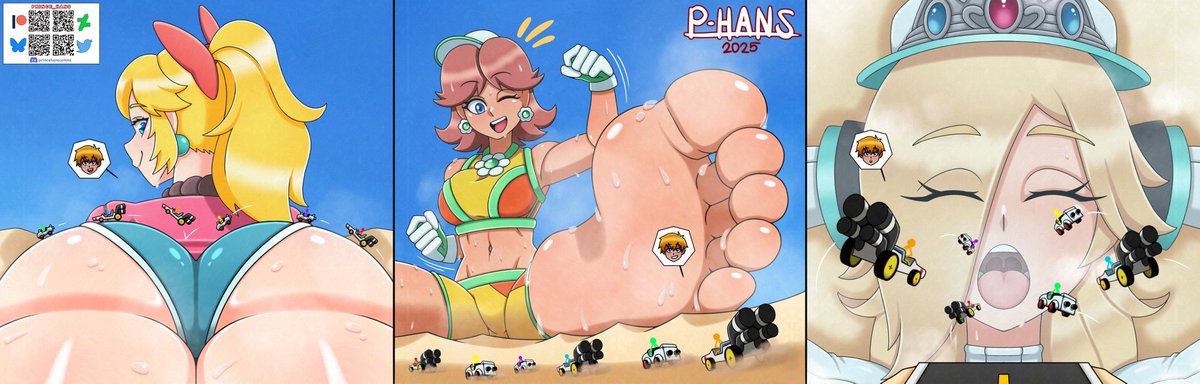 Mario Kart World: Big Princesses Edition

Commissioned by <a href="/LittlePunkMan1/">The Little Punk</a> 
#sizetwitter #giantess #MarioKartWorld