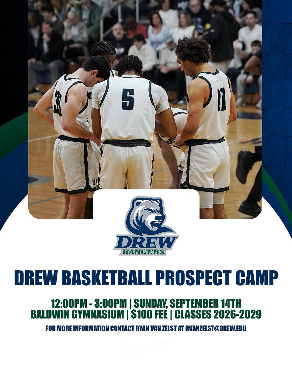 drew_mbb's tweet image. Attention All Prospective Student Athletes classes 2026-2029! We are now hosting our Prospect camp on Sunday, September 14th.
This is a great opportunity to compete in a College setting in front of our Staff & Players.
To Register visit the link in our bio
#RangerUp | #D3h