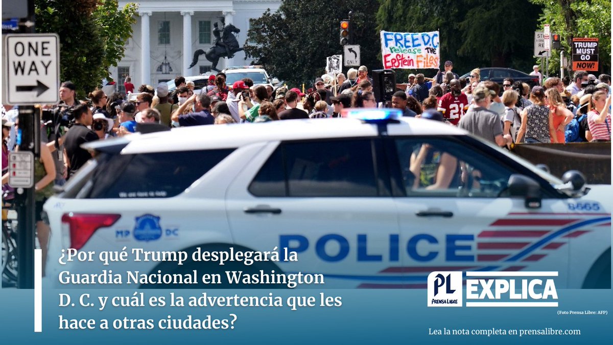 prensa_libre's tweet photo. #PLExplica | El mandatario de EE. UU. anunció este lunes que tomará el poder de la capital, Washington D. C., un distrito que estaba bajo control del Congreso. ¿Por qué? 
https://t.co/2s1zwLACNZ https://t.co/xjZwMAm1FE