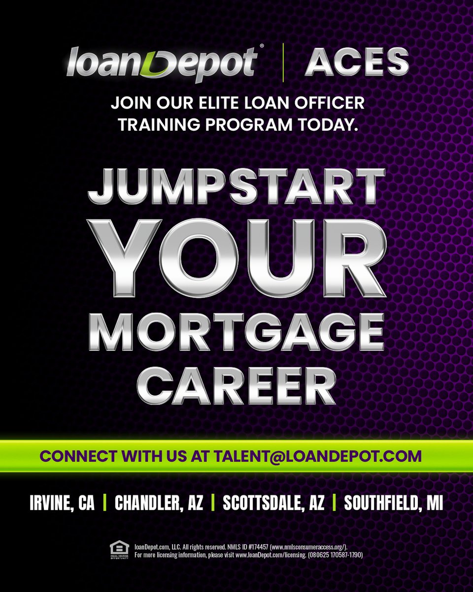 Ready to launch your mortgage career? Our ACES training program teaches you everything you need to know about home loans and gets you production-ready faster than any other training program in the nation. Visit jobs.jobvite.com/loandepot to apply today! #TeamloanDepot