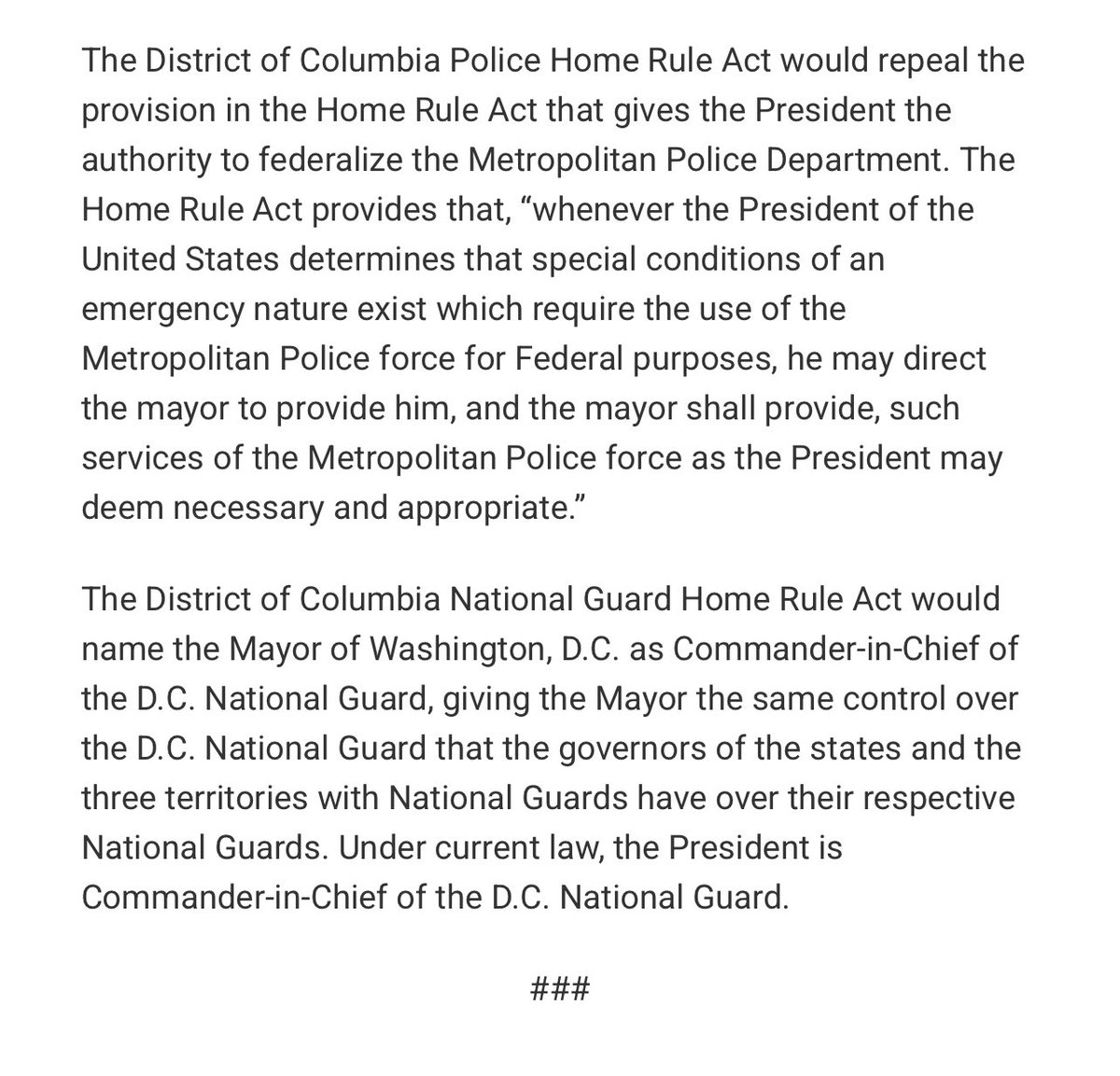 Eleanor #DCStatehood Holmes Norton (@eleanornorton) on Twitter photo After the president seized control of DC Police, an unprecedented action, and deployed the DC National Guard without DC's consent, Sen. <a href="/ChrisVanHollen/">Senator Chris Van Hollen</a> & I announced we'll introduce our bills to permanently prevent either from happening again.
Statement: bit.ly/45t70MJ After the president seized control of DC Police, an unprecedented action, and deployed the DC National Guard without DC's consent, Sen. <a href="/ChrisVanHollen/">Senator Chris Van Hollen</a> & I announced we'll introduce our bills to permanently prevent either from happening again.
Statement: bit.ly/45t70MJ