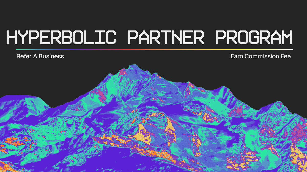 Introducing the Hyperbolic Partner Program! Earn a 1% commission on revenue!

Hyperbolic Labs offers cutting-edge GPU infrastructure for AI &amp; ML workloads, trusted by Coinbase, NYU, Hugging Face &amp; more. 🧵