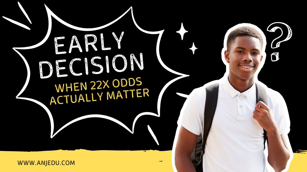 🏫 Early Decision acceptance rates average 25% vs 4.7% Regular Decision

But the real question isn't "Will this boost my odds?" 

It's "Is this genuinely my best-fit college?"

The right school will want you regardless of when you apply.

anjedu.com/blog/early-dec…