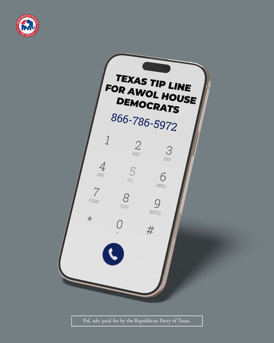If you see one, call the Texas tip line for AWOL House democrats.