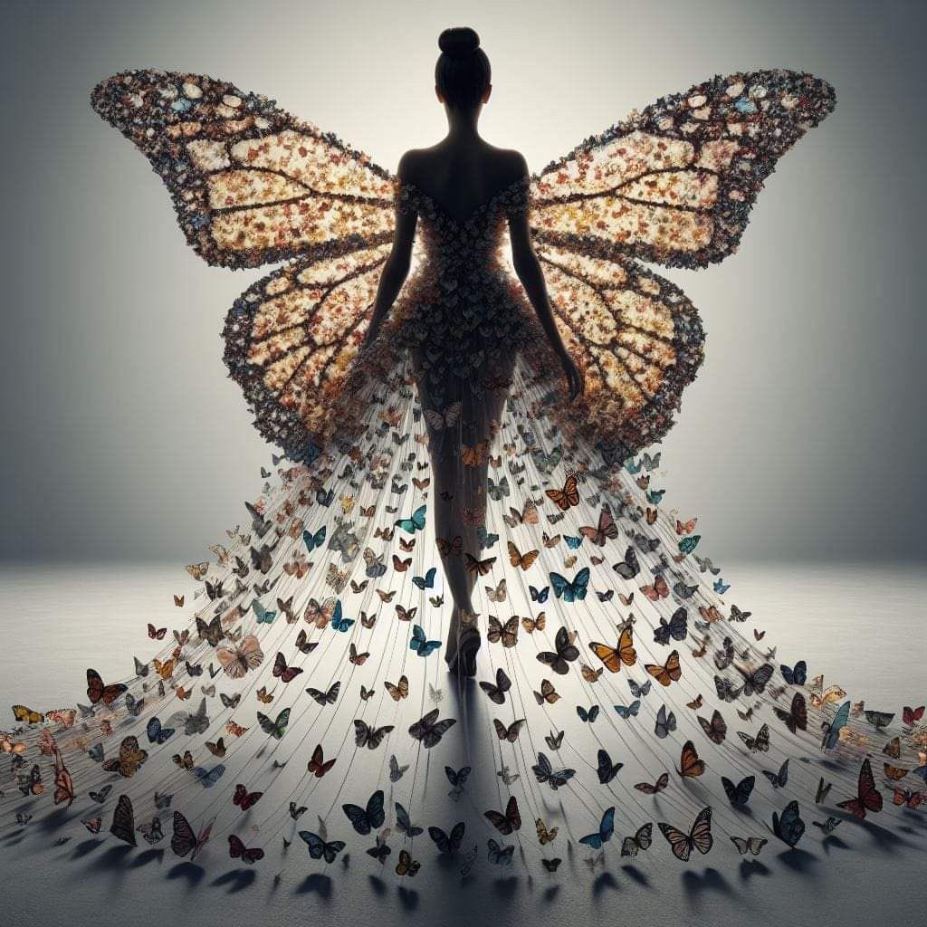 Just like butterflies
she treasured
the flight of life
landing where she pleased
lingering in sweet spots
flitting past those
that didn’t call her soul

She softly flew
into the unknown
distant path ahead
with a breeze
beneath her wings
and a song in her heart