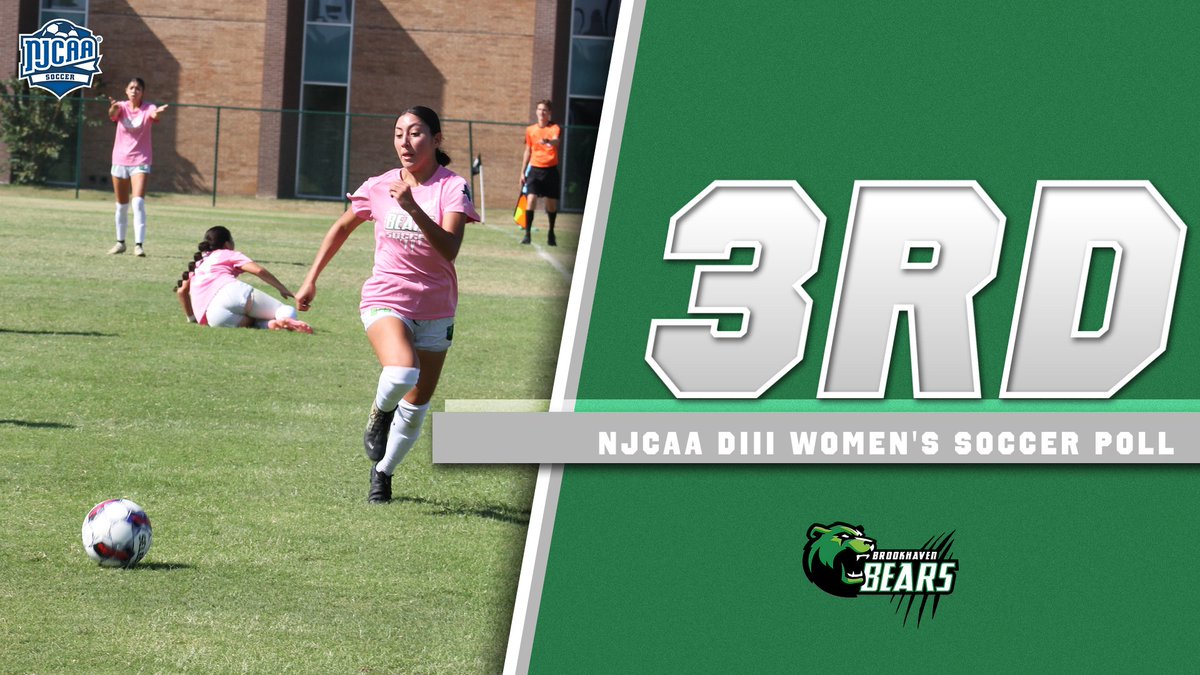 𝑩𝒆𝒂𝒓𝒔 ⚽️ 𝑹𝒂𝒏𝒌𝒆𝒅 𝑵𝒐. 3 

🗞️ brookhaven.prestosports.com/sports/wsoc/20…

#BrookhavenBears | #NJCAASoccer