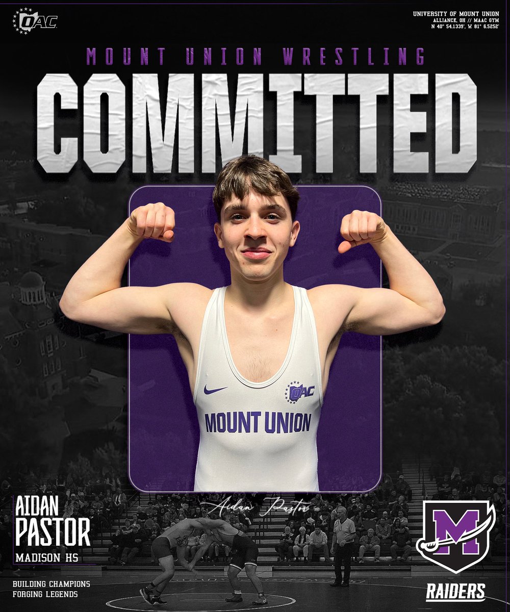 Welcome, Aidan Pastor!
Major: Computer Science 
Madsion HS, OH 
3x District Qualifier 
AAU Scholastic Duals All American 
63 CCP College Credits, 3.7 GPA 
Associate of Arts
Associate of Science 
 
Go Raiders!