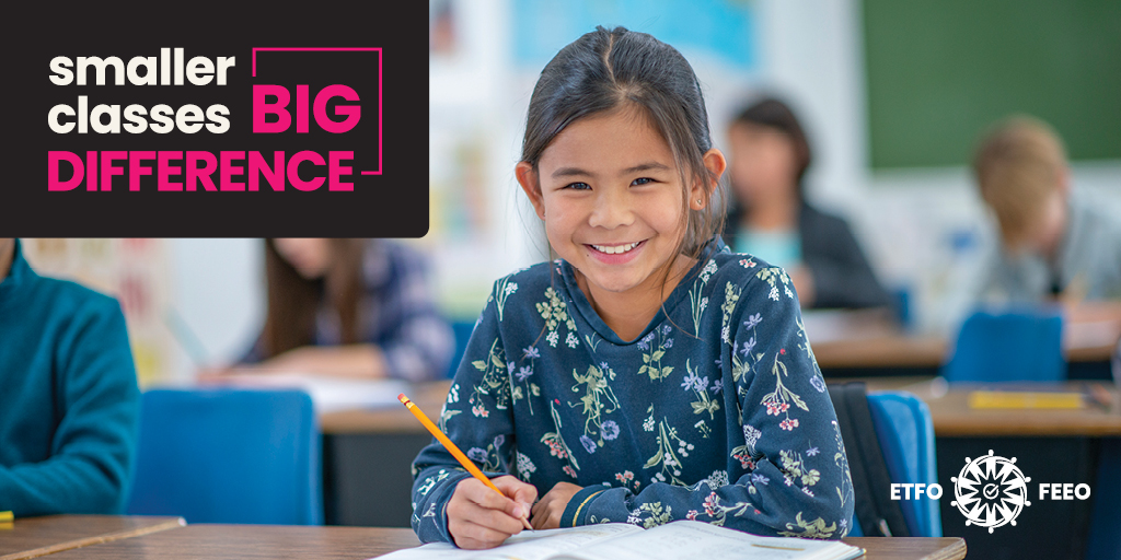 “Smaller classes are not a luxury; they are foundational to a high-quality public education system, and key to addressing the growing challenges we face every day." - <a href="/ETFOpresident/">Karen Brown</a>. 

Smaller classes #BigDifference in #onted. Read the release etfo.ca/news-publicati… #onpoli