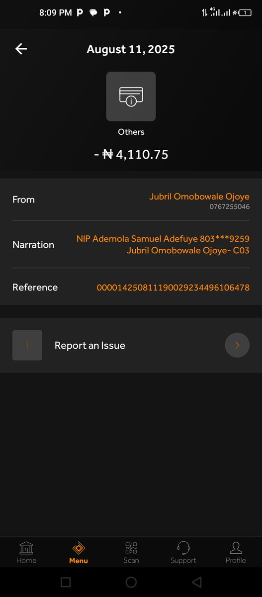 BowaleJubril's tweet photo. @accessbank_help Good evening i transfer 4100 naira to opay this evening i was debited but the transaction was not successful.i hereby attached a copy of the receipt...kindly credit my account. Acct number  0767255046. https://t.co/UNou5BhqCI