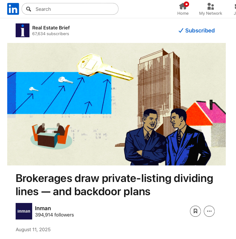 RealEstateCafe's tweet photo. #InventoryGate: Even brokerages opposed to HIDING listings (aka #ClearCoverUp)
"are preparing fallback plans, building out new platforms & laying out consumer policies in case industry moves away from its longstanding stance."
#PreMLS listing silos = surveillance pricing traps! https://t.co/B67dG2zAj8