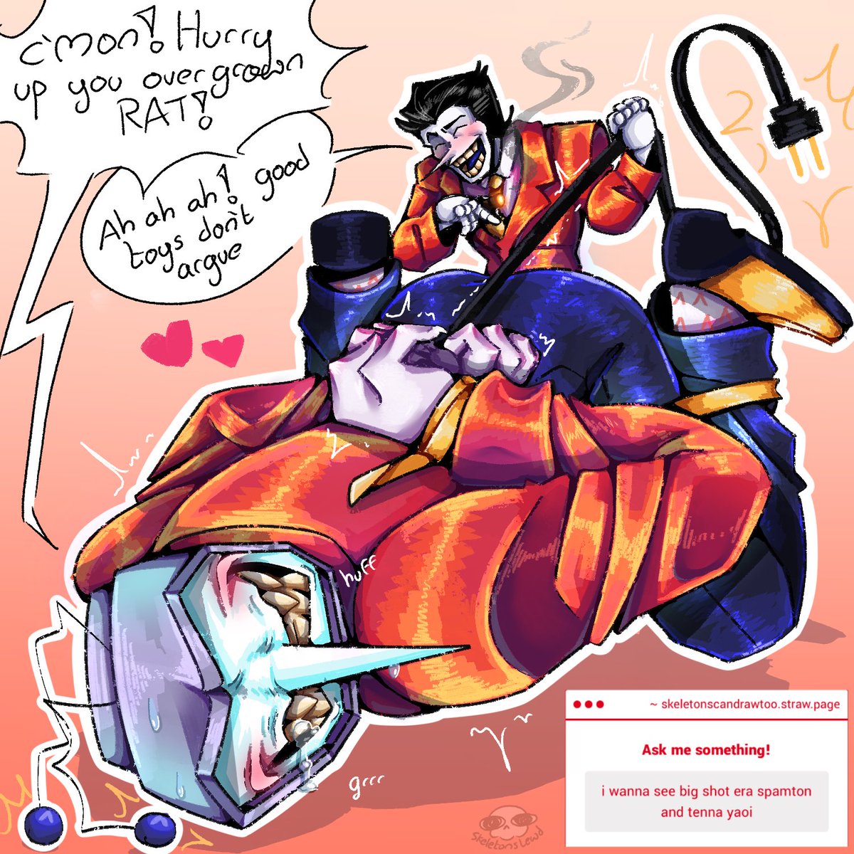 Brat taming with big shot Spamton and tenna anyone?
#spamtenna #deltaruined #deltarule34 #deltarunensfw