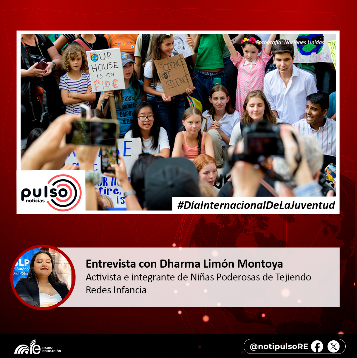 Pulso Noticias de Radio Educación (@notipulsore) on Twitter photo En el marco del #DíaInternacionalDeLaJuventud 🌎, <a href="/alexcervantesd/">Alexia Cervantes</a> conversó esta mañana en #PulsoNoticias de <a href="/RadioEducacion/">Radio Educación</a>, con Dharma Limón, activista e integrante de Niñas Poderosas, una iniciativa de <a href="/tejiendoredesi/">Tejiendo Redes Infancia</a>.
Escucha la entrevista ⬇️
e-radio.edu.mx/Noticiarios-pu… En el marco del #DíaInternacionalDeLaJuventud 🌎, <a href="/alexcervantesd/">Alexia Cervantes</a> conversó esta mañana en #PulsoNoticias de <a href="/RadioEducacion/">Radio Educación</a>, con Dharma Limón, activista e integrante de Niñas Poderosas, una iniciativa de <a href="/tejiendoredesi/">Tejiendo Redes Infancia</a>.
Escucha la entrevista ⬇️
e-radio.edu.mx/Noticiarios-pu…