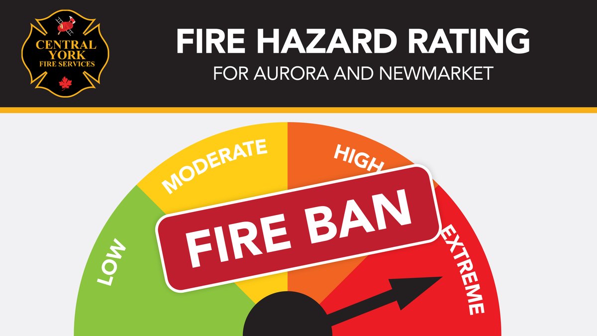 CentralYorkFire's tweet photo. 🚫🔥 A fire ban is now in effect in #Aurora, #Newmarket and municipalities across York Region. Local Fire Chiefs have set the ban due to the hot and dry weather.

Learn more: https://t.co/9Tb0Pg4n98

@TownofNewmarket
@Town_of_Aurora https://t.co/M5d1Fv9TcX
